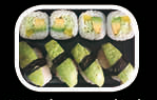 Sushi aguacate (4p) Maki de aguacate con pepino y nabo (4p)